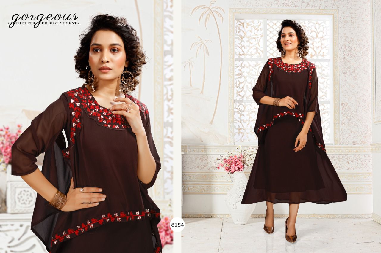 Tamanna 8154 New Fancy Wear Georgette Designer Kurti Collection